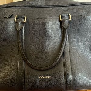 Authentic Coach Computer office leather bag. Dark blue/black